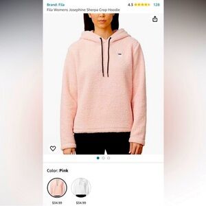 Baby pink Fila fleece sweatshirt